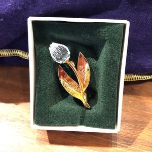 Vintage Swarovski Crystal Tulip Brooch Pin